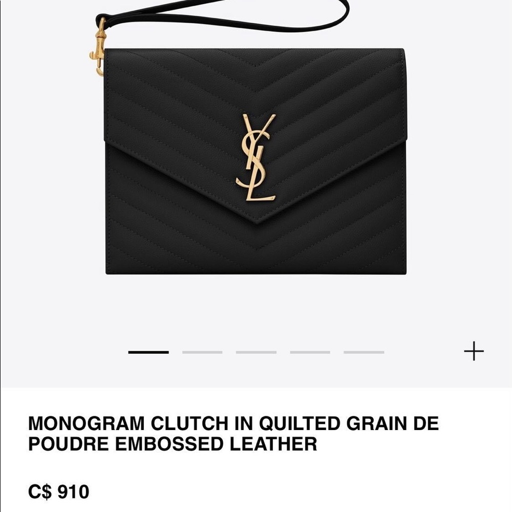 Saint Laurent Grained Leather Clutch